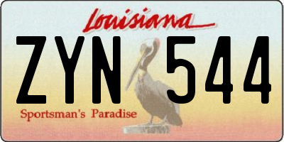 LA license plate ZYN544