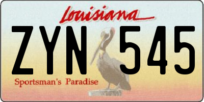 LA license plate ZYN545