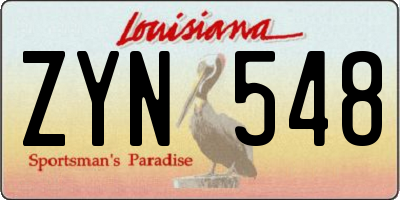 LA license plate ZYN548