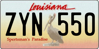 LA license plate ZYN550