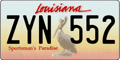 LA license plate ZYN552