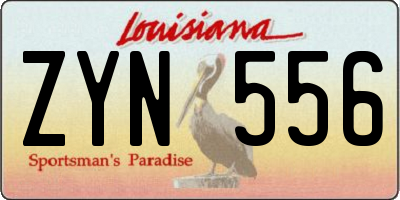 LA license plate ZYN556