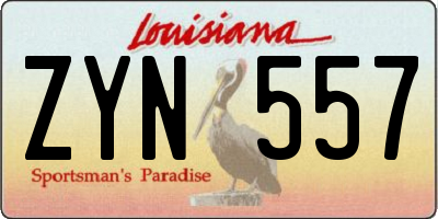 LA license plate ZYN557