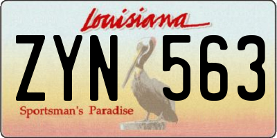 LA license plate ZYN563