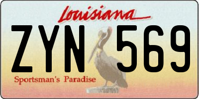 LA license plate ZYN569