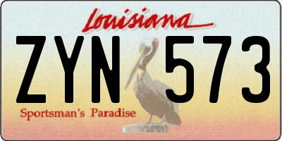 LA license plate ZYN573