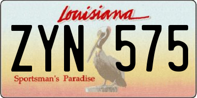 LA license plate ZYN575
