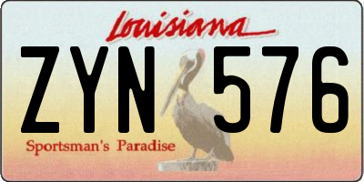 LA license plate ZYN576