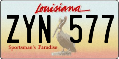 LA license plate ZYN577