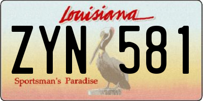LA license plate ZYN581