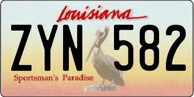 LA license plate ZYN582