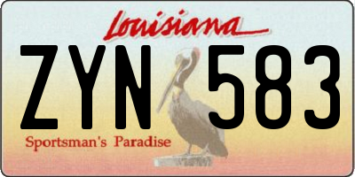 LA license plate ZYN583