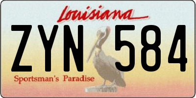 LA license plate ZYN584
