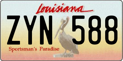 LA license plate ZYN588