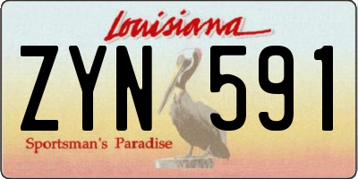 LA license plate ZYN591