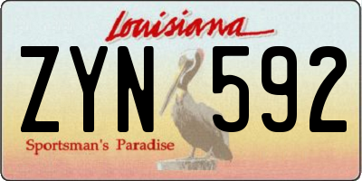 LA license plate ZYN592