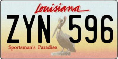 LA license plate ZYN596