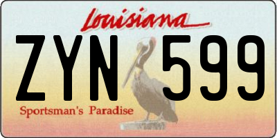 LA license plate ZYN599