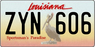 LA license plate ZYN606