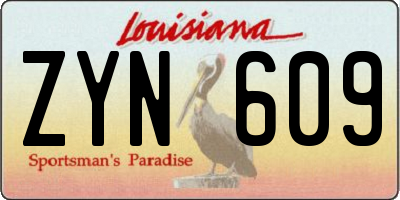 LA license plate ZYN609