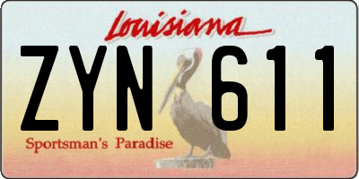 LA license plate ZYN611