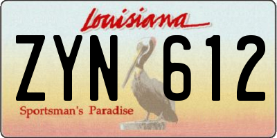 LA license plate ZYN612