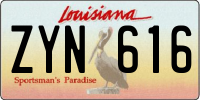 LA license plate ZYN616