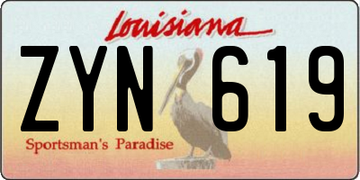 LA license plate ZYN619