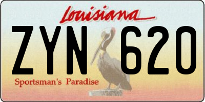 LA license plate ZYN620