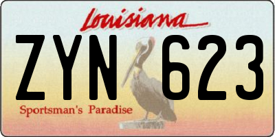 LA license plate ZYN623