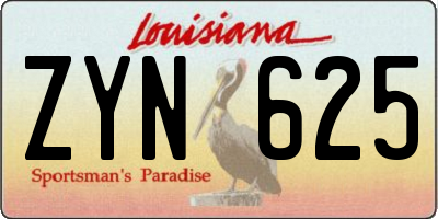 LA license plate ZYN625