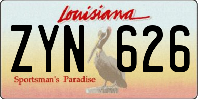 LA license plate ZYN626