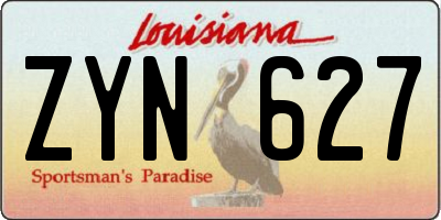 LA license plate ZYN627