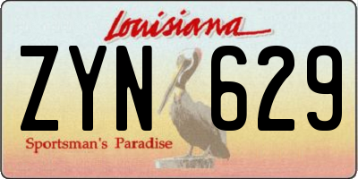 LA license plate ZYN629