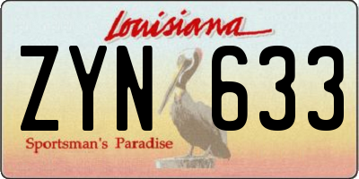 LA license plate ZYN633