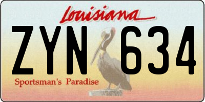 LA license plate ZYN634