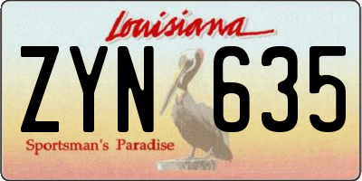 LA license plate ZYN635