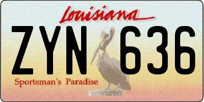 LA license plate ZYN636