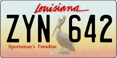 LA license plate ZYN642