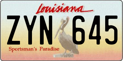 LA license plate ZYN645
