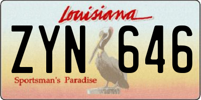 LA license plate ZYN646
