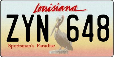 LA license plate ZYN648