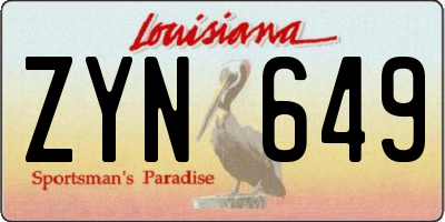 LA license plate ZYN649
