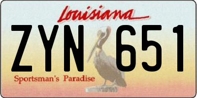 LA license plate ZYN651