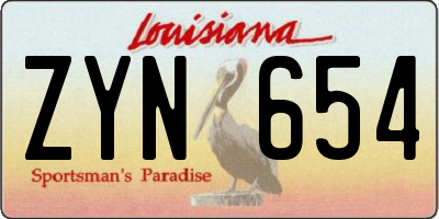 LA license plate ZYN654
