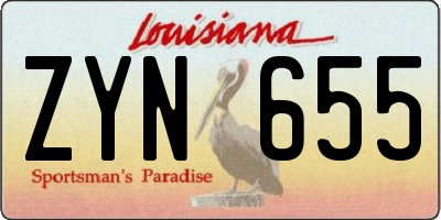 LA license plate ZYN655