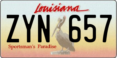 LA license plate ZYN657