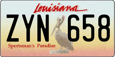 LA license plate ZYN658