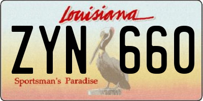 LA license plate ZYN660