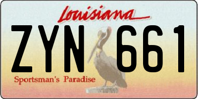 LA license plate ZYN661